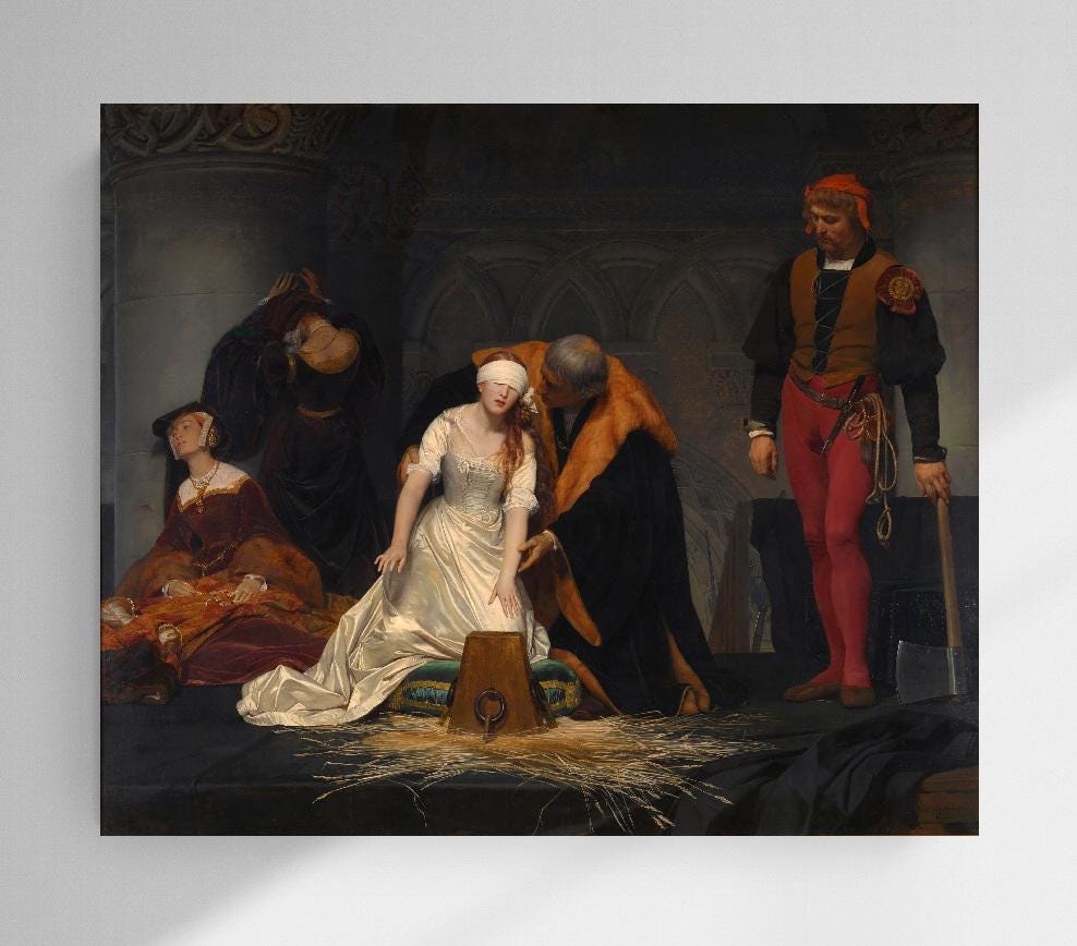 Execution of Lady Jane Grey by Paul Delaroche, Giclée Print on Art Paper FOSHE ART