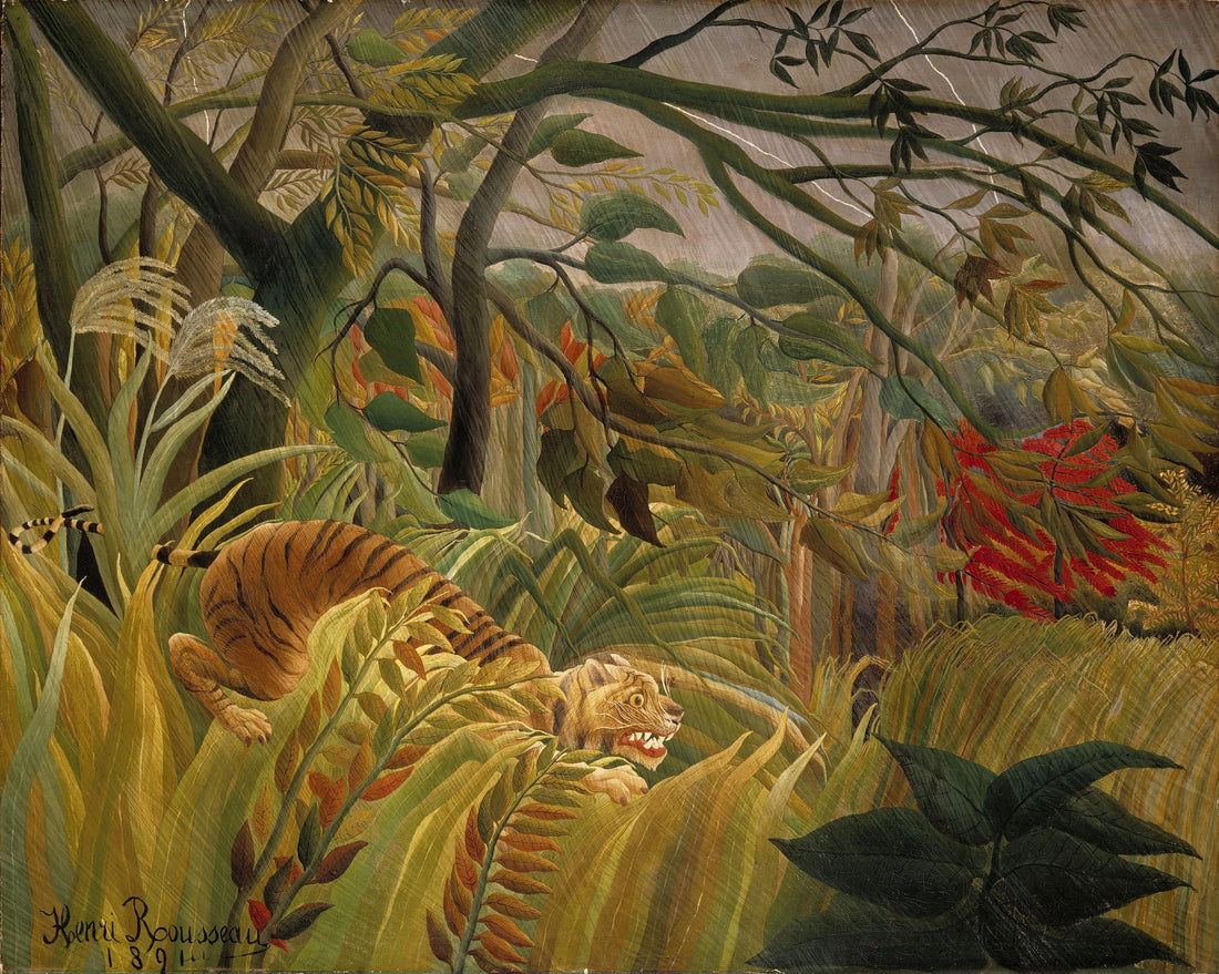 Surprised Art Print – Henri Rousseau Giclee on Canvas with Vintage Wooden Frame FOSHE ART