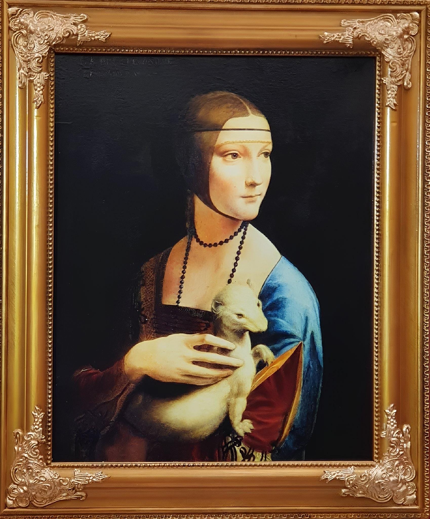 Lady with an Ermine Art Print | Leonardo da Vinci Renaissance Portrait FOSHE ART