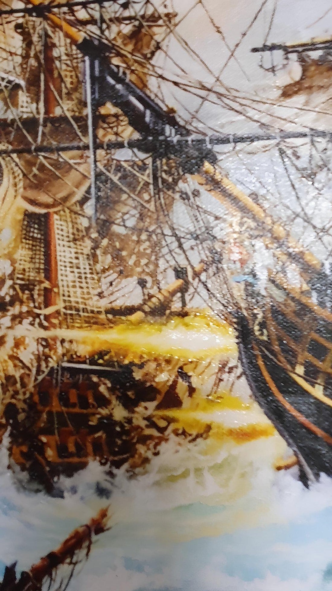 Battle of Trafalgar Canvas, HMS Victory, Tall Ships (Vintage Gold Frame) FOSHE ART