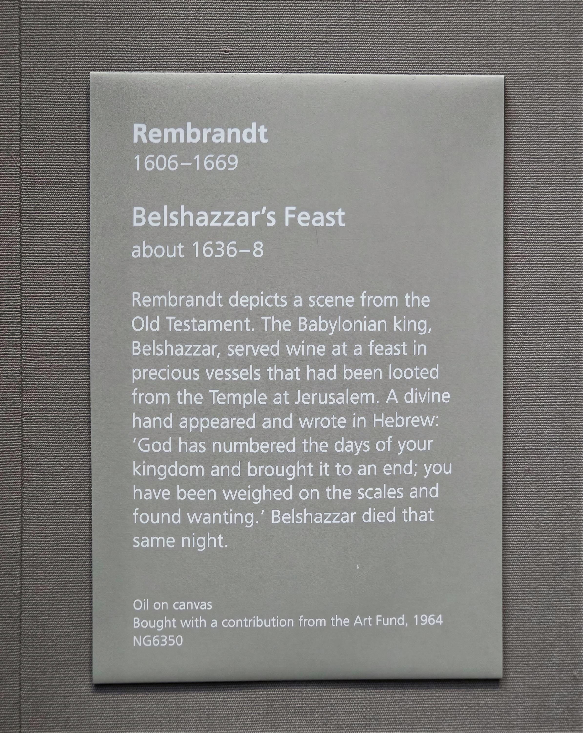 Rembrandt Belshazzar Fest Art Print, Vintage Golden Frame and Brush Strokes FOSHE ART