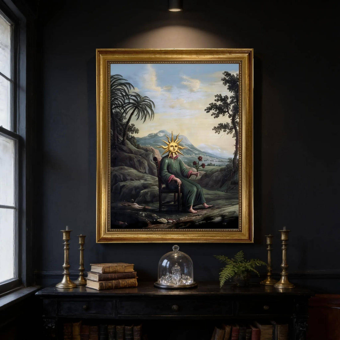 Alchemist Art Print: Clavis Artis, Gothic Alchemy Decor in Gold Frame FOSHE ART