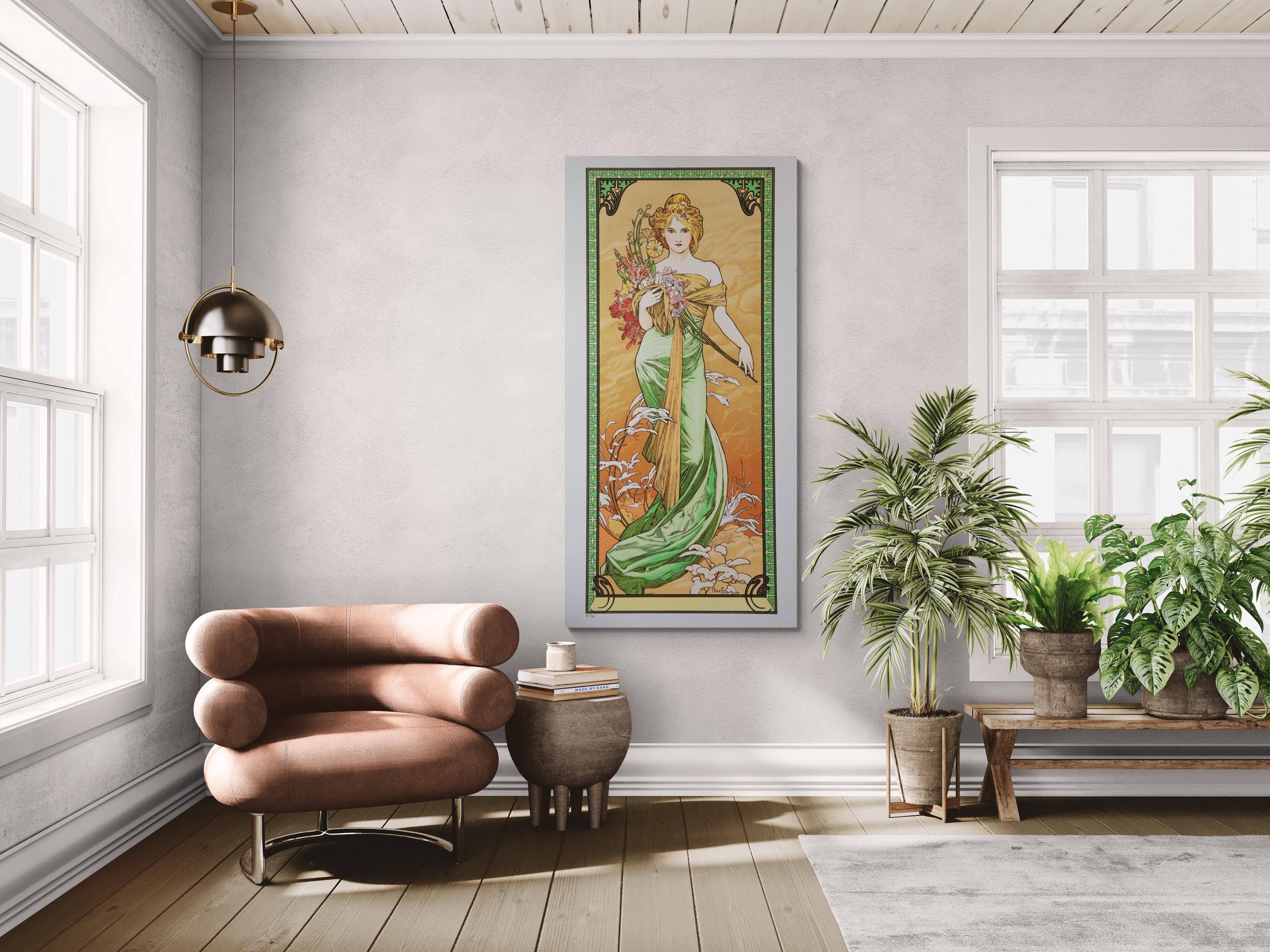 Art Nouveau Print: Alfons Mucha Spring Woman - Canvas or Paper FOSHE ART
