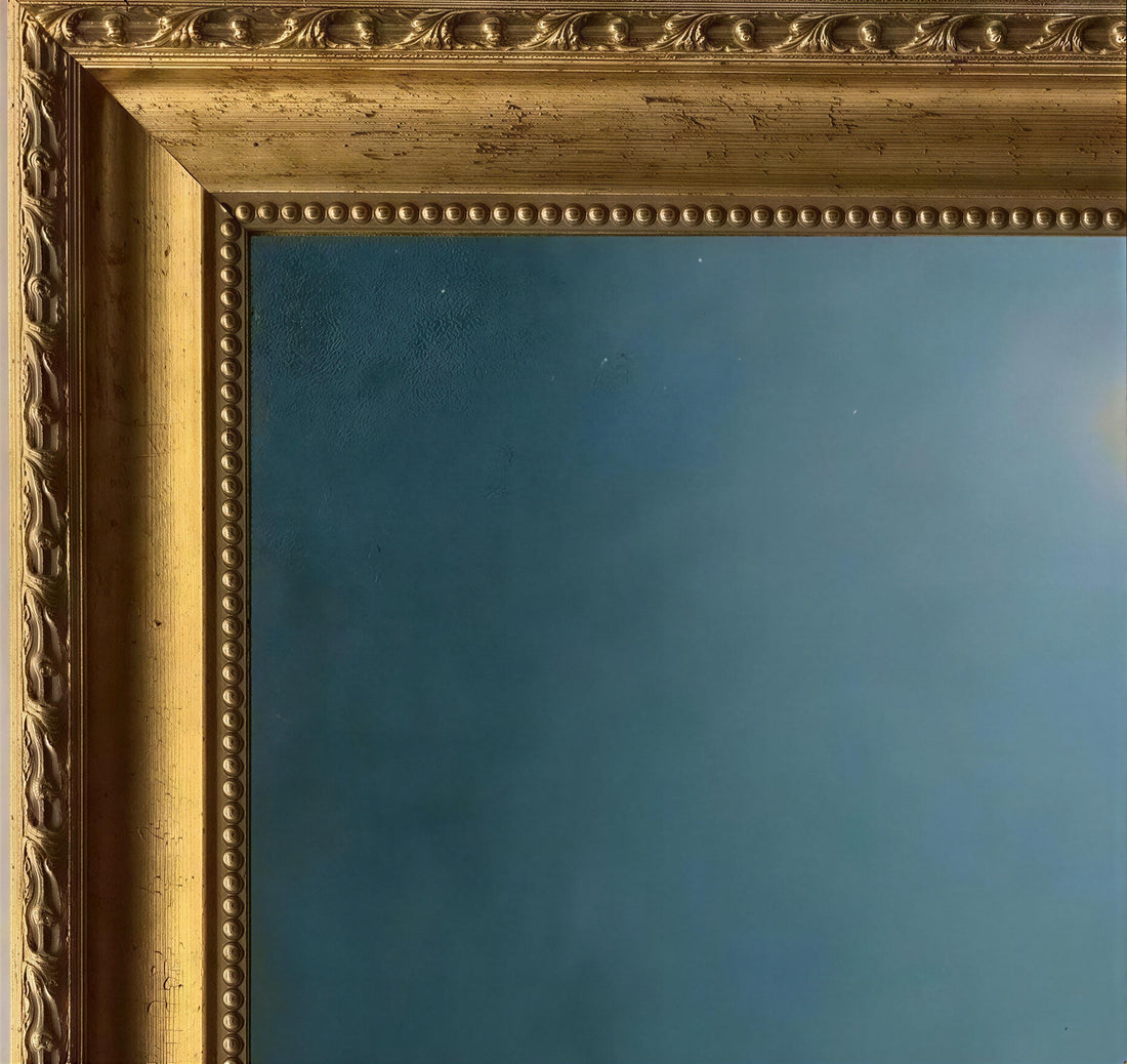 Montague Dawson Ship Painting: Crescent Moon Canvas Print with Vintage Gold Frame FOSHE ART