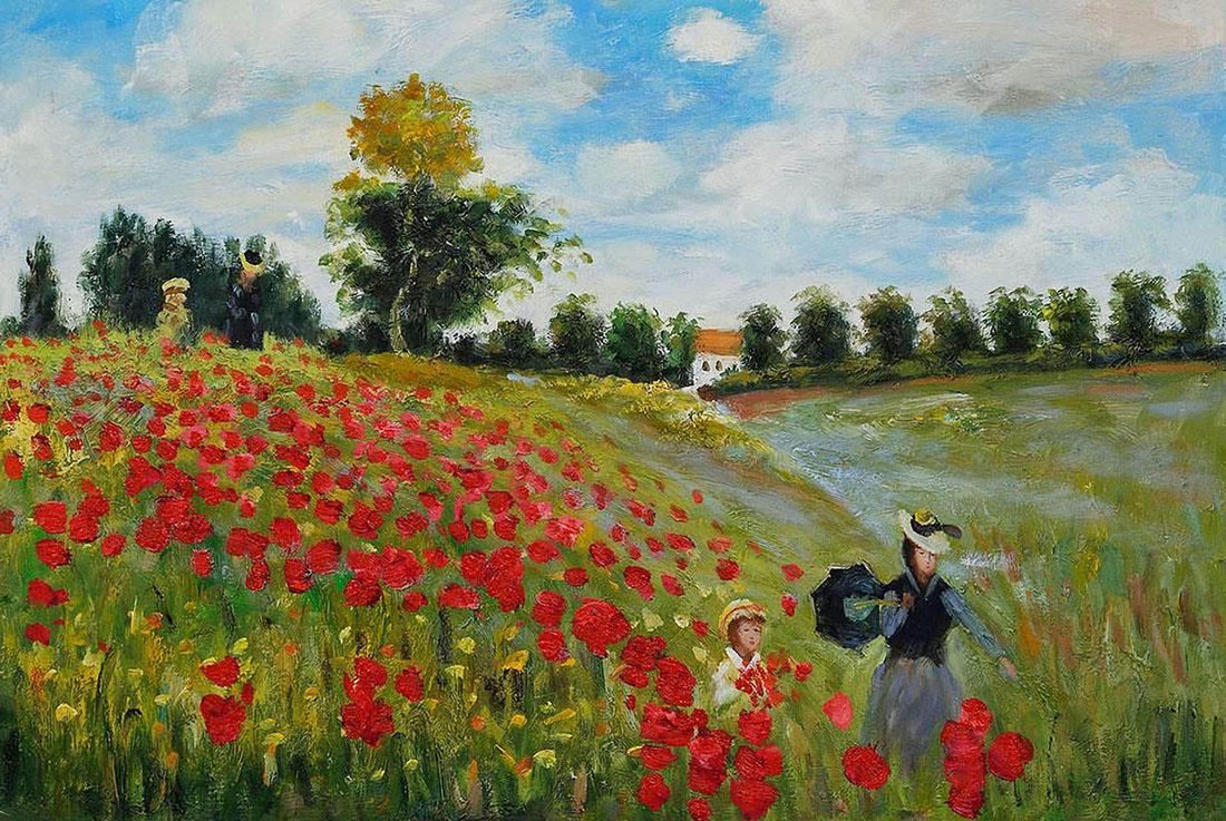 Claude Monet Poppy Field Giclée Print on art paper FOSHE ART