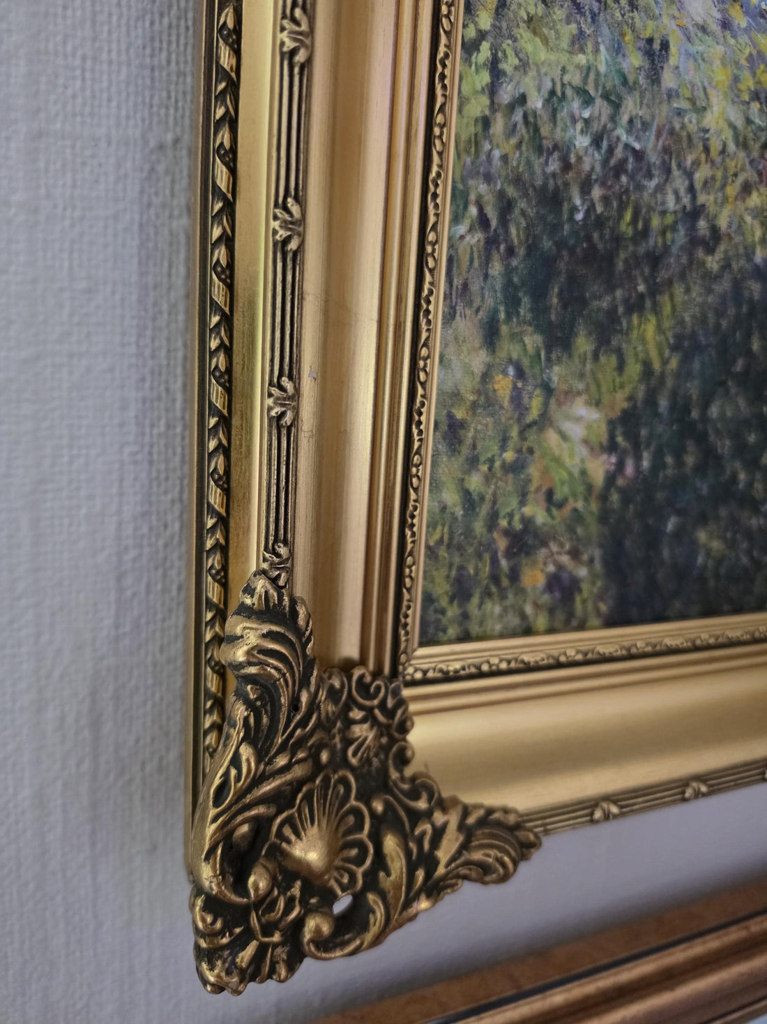 Monet Woman with Parasol Canvas Print: Rococo Gold Frame, Textured Giclée FOSHE ART