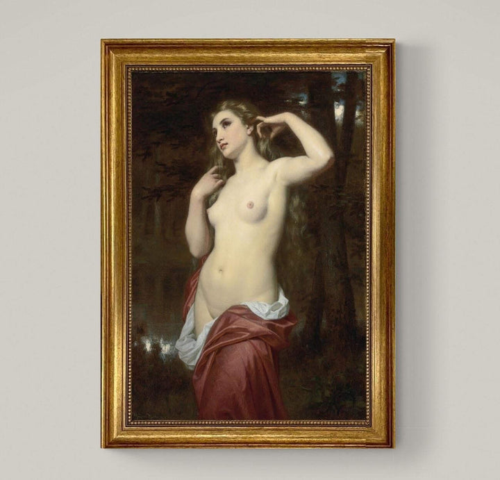 Hugues Merle "The Bather" Canvas Print: Hand-Finished Brushstrokes FOSHE ART