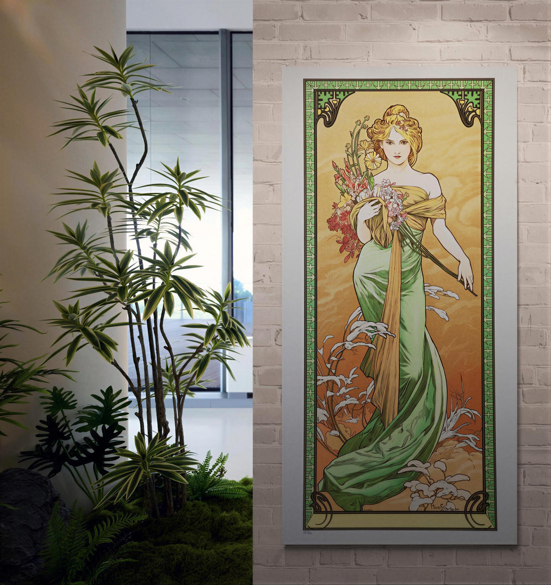 Art Nouveau Print: Alfons Mucha Spring Woman - Canvas or Paper FOSHE ART