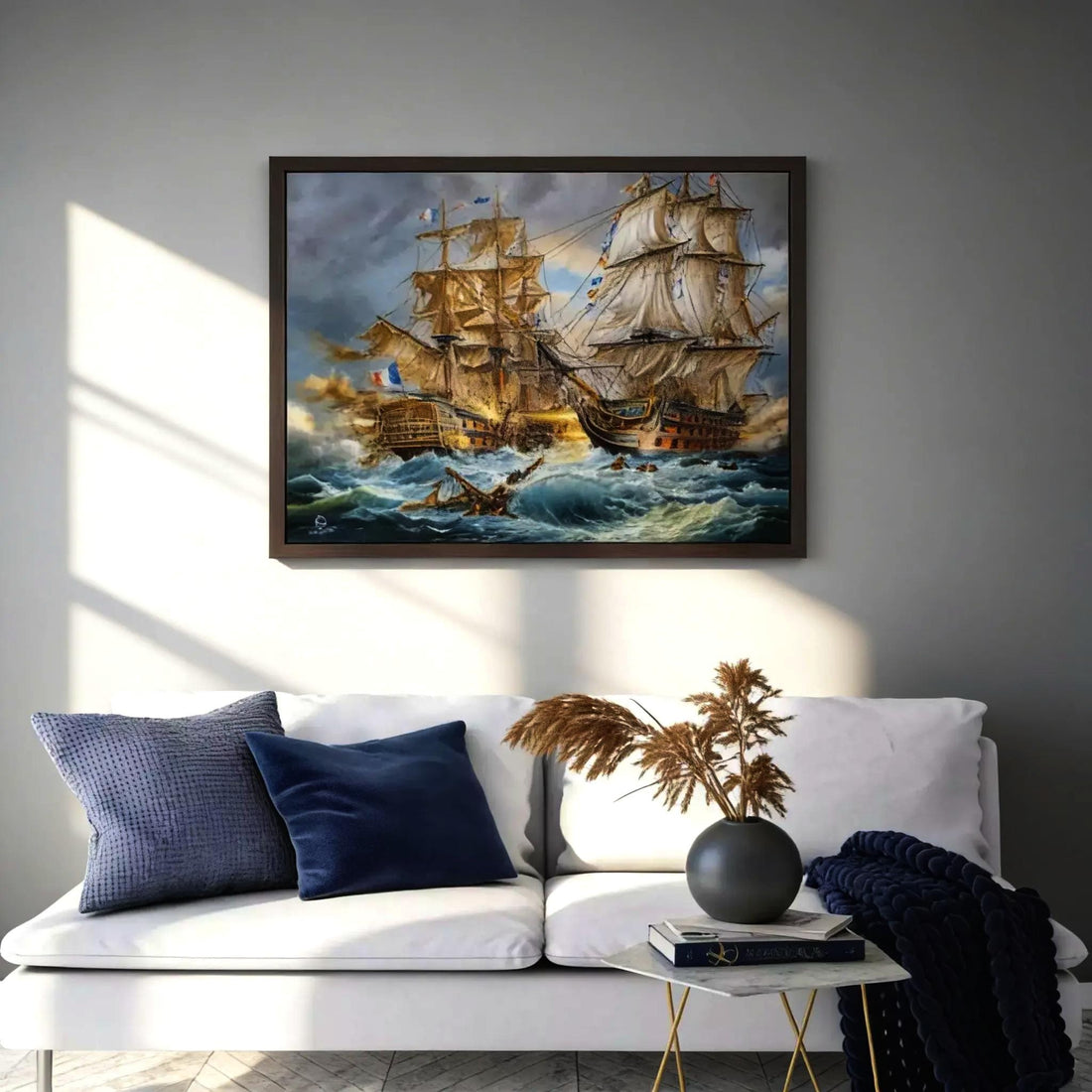 Battle of Trafalgar Canvas Print HMS Victory Naval History Art Seascape Painting Wall Decor FOSHE ART