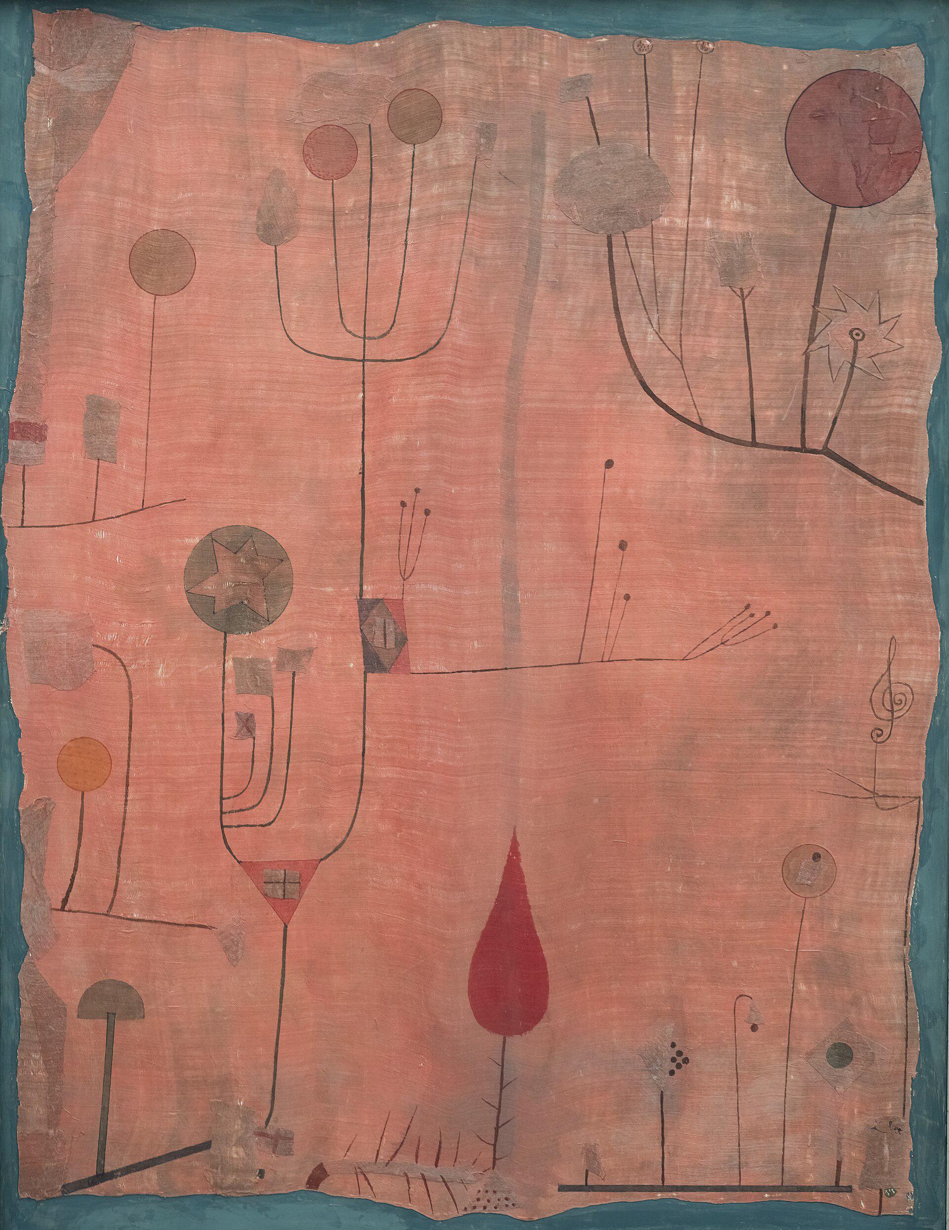Red Fruits By Paul Klee Print, Canvas Print with Floating Frame and Brush Strokes FOSHE ART