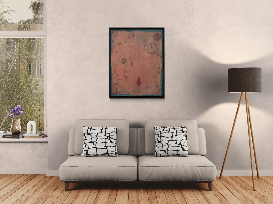 Red Fruits By Paul Klee Print, Canvas Print with Floating Frame and Brush Strokes FOSHE ART