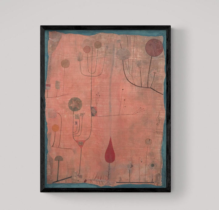 Red Fruits By Paul Klee Print, Canvas Print with Floating Frame and Brush Strokes FOSHE ART