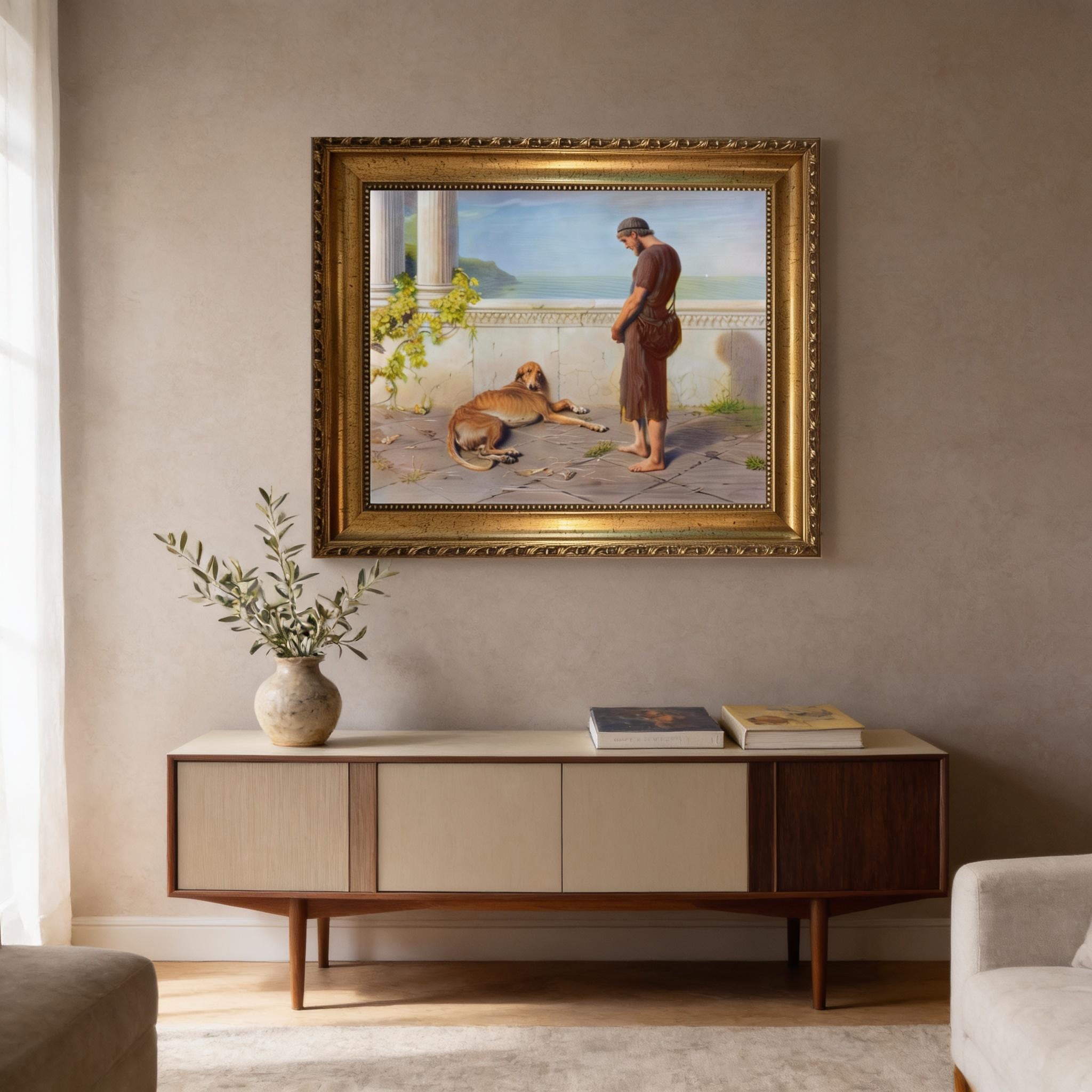 Ulysses and Argus Canvas Print | Briton Riviere | Hand‑Finished 3D Texture FOSHE ART