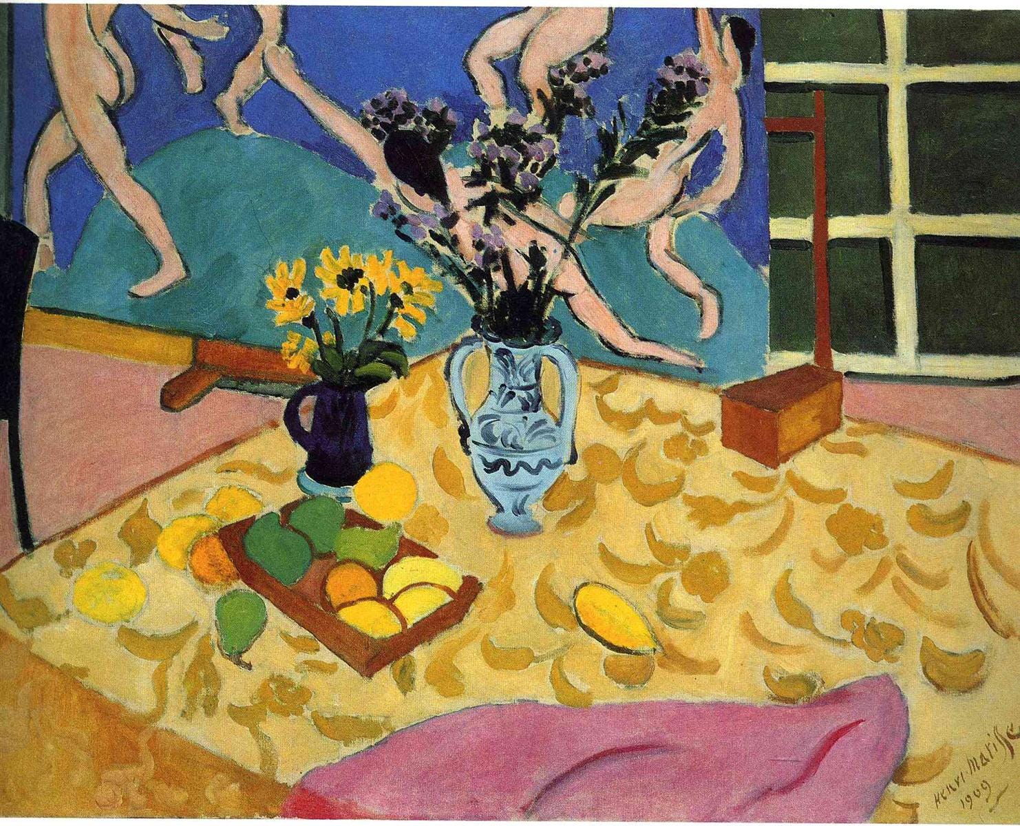 Henri Matisse Still Life with Fruit | Canvas Print  | Floating Frame and Brush Strokes FOSHE ART