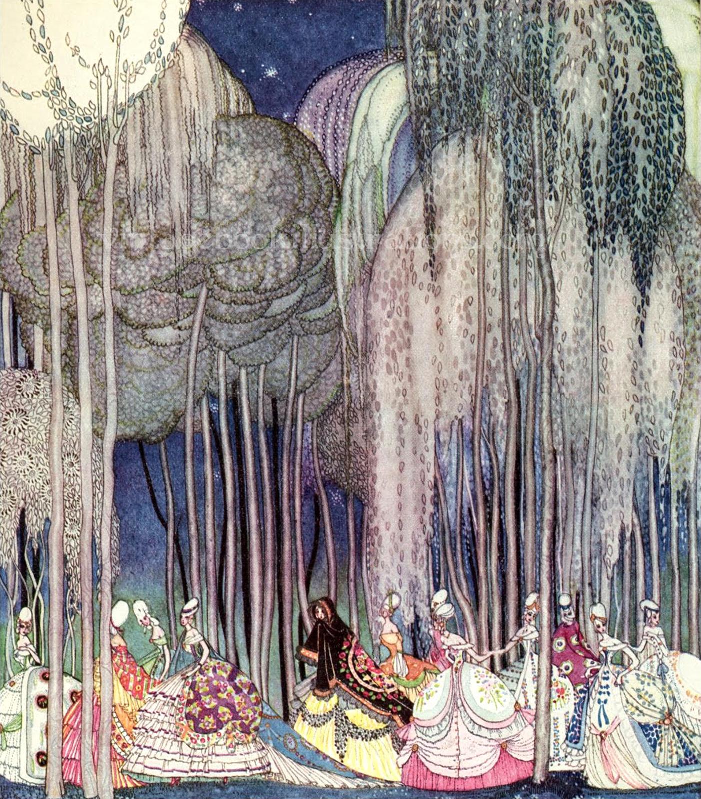 Twelve Dancing Princesses | Kay Nielsen | Canvas Print  | Floating Frame and Brush Strokes FOSHE ART