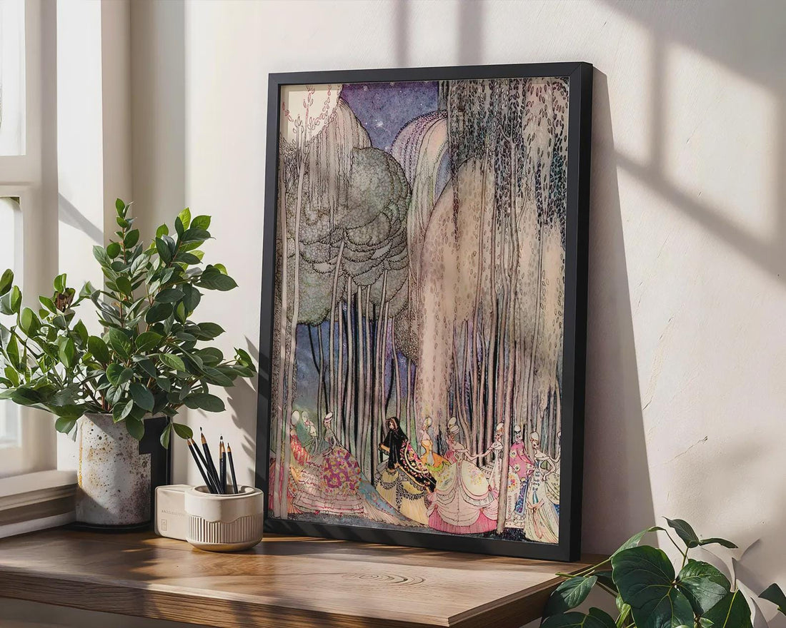 Twelve Dancing Princesses | Kay Nielsen | Canvas Print  | Floating Frame and Brush Strokes FOSHE ART