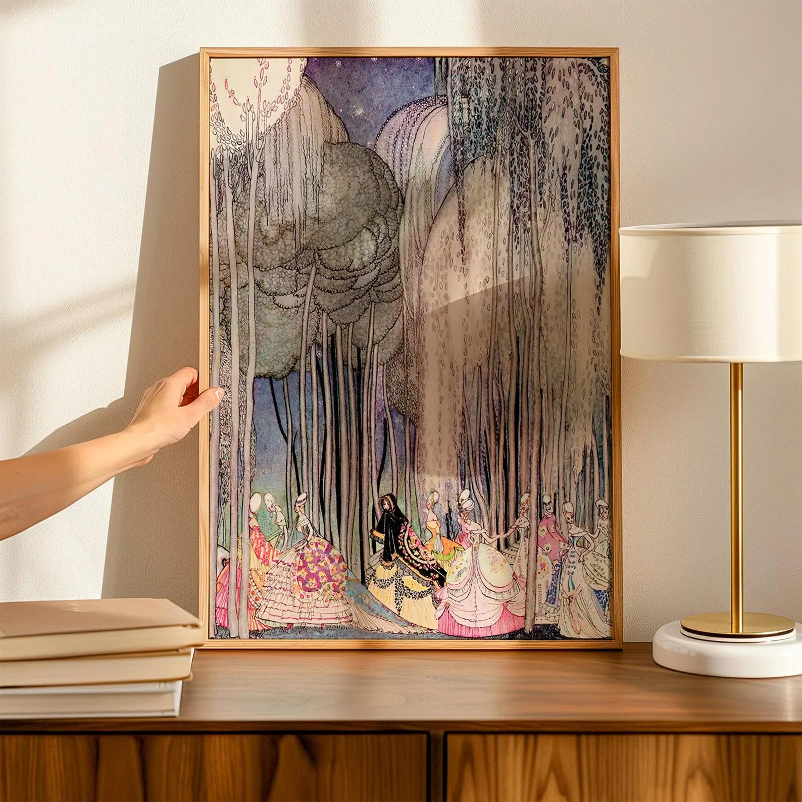 Twelve Dancing Princesses | Kay Nielsen | Canvas Print  | Floating Frame and Brush Strokes FOSHE ART