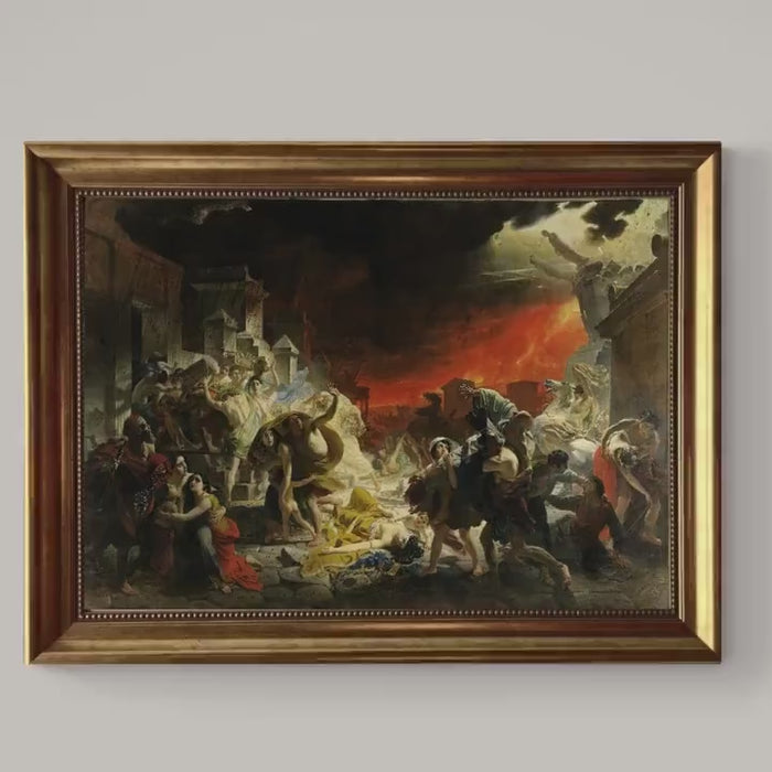 The Last Day of Pompeii Karl Brullov, Framed Canvas Art Print,  Hand-Finished Brush Strokes