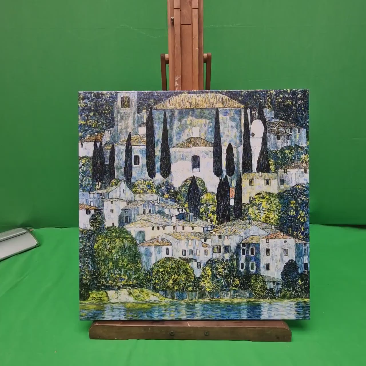 GUSTAV KLIMT - Church in Cassone Prints, Italy, Giclee Art, Canvas, Poster, Hand finished 3D canvas Premium, Art Nouveau Decor