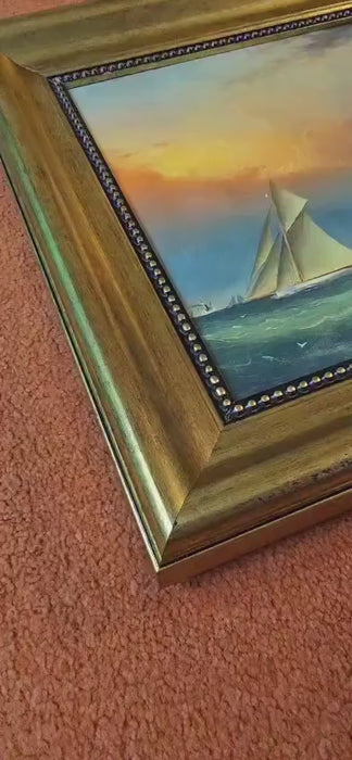 Puritan and Genesta Framed Canvas Print, Brushstroke Texture
