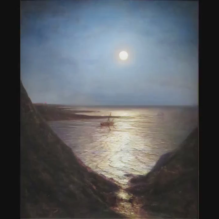 Moonlight Giclée Canvas Print by Bogolyubov, Golden Vintage Frame