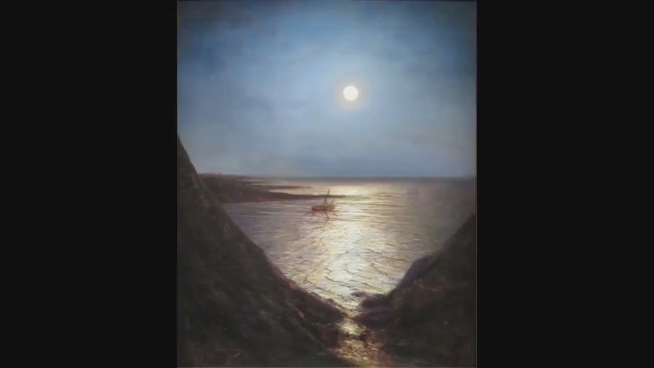 Moonlight Giclée Canvas Print by Bogolyubov, Golden Vintage Frame