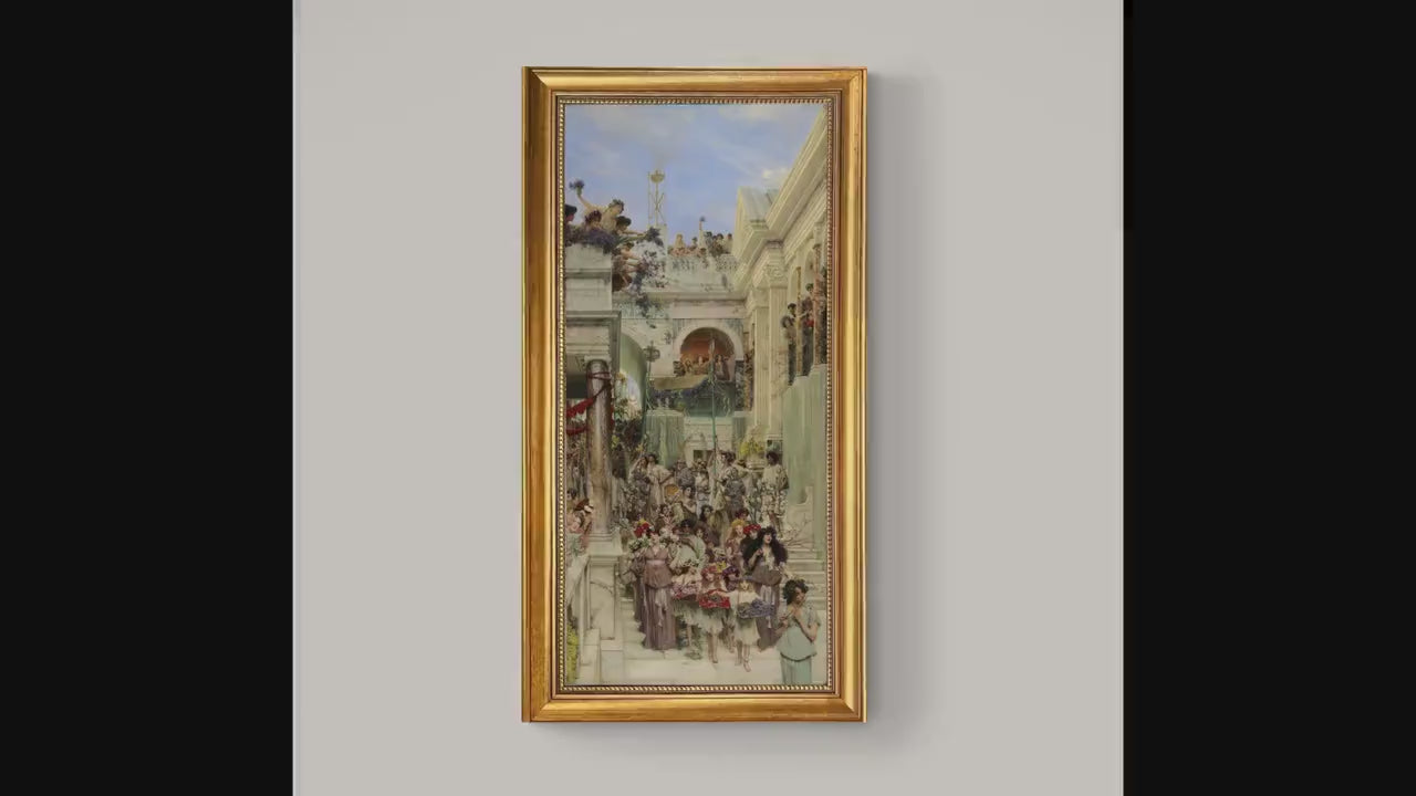 Spring by Lawrence Alma-Tadema, Canvas Print with Brush Strokes, Gold Wooden Frame, Museum Quality