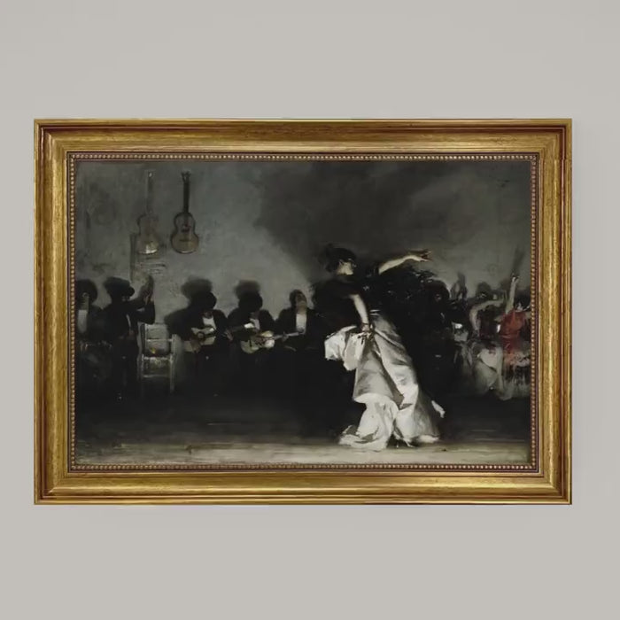 Framed Spanish Dancer Canvas Print: John Singer Sargent Reproduction