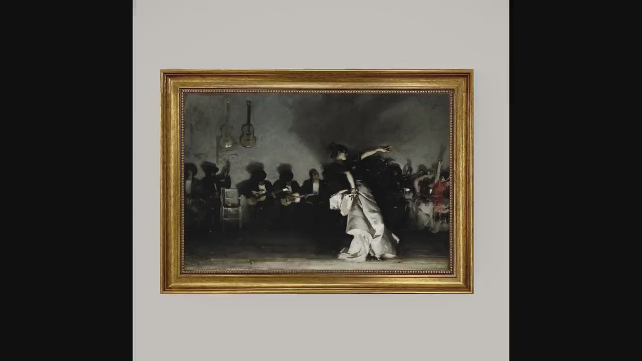 Framed Spanish Dancer Canvas Print: John Singer Sargent Reproduction