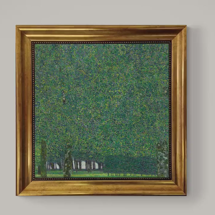 Gustav Klimt "The Park" Art Nouveau Canvas Print: Golden Vintage Frame, 3D Hand-Finished Reproduction