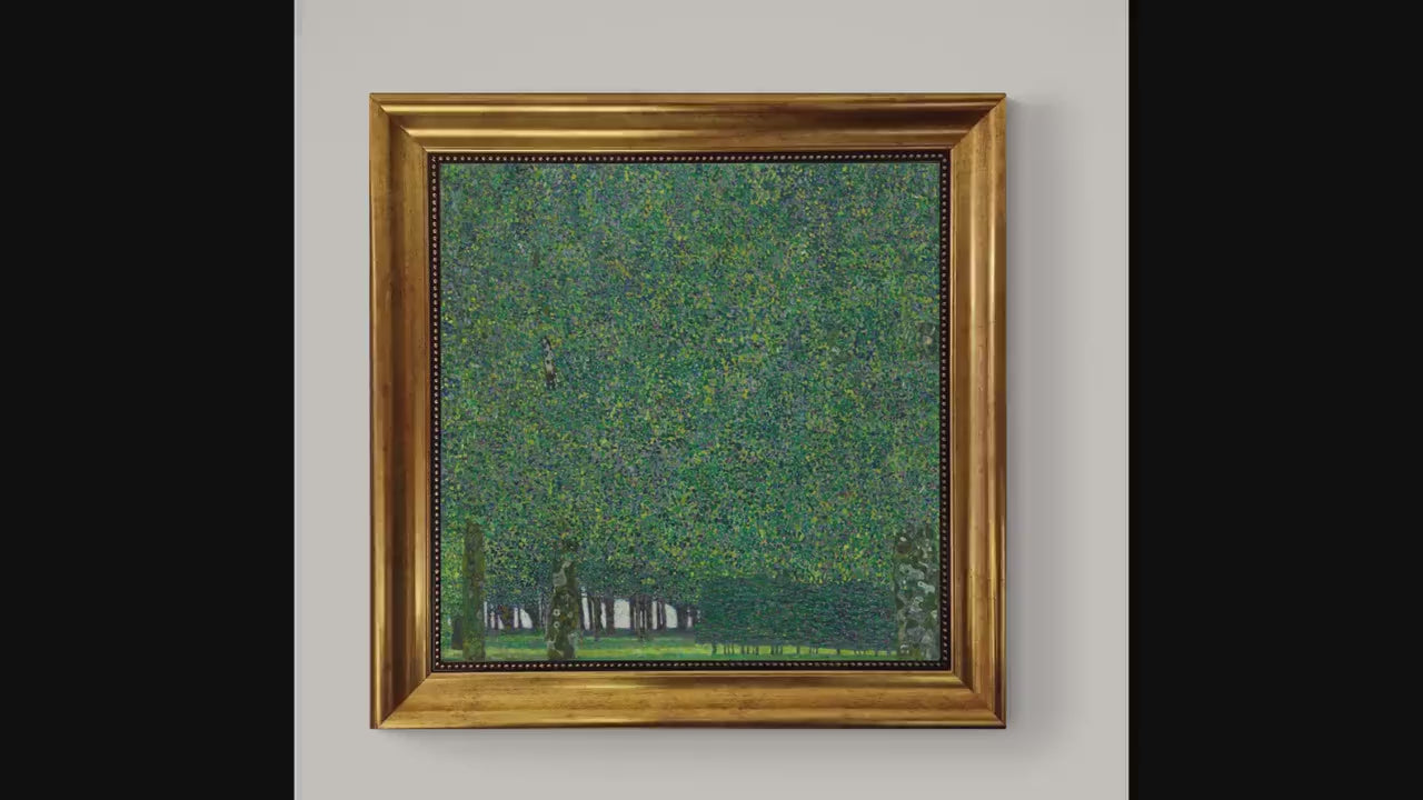 Gustav Klimt "The Park" Art Nouveau Canvas Print: Golden Vintage Frame, 3D Hand-Finished Reproduction
