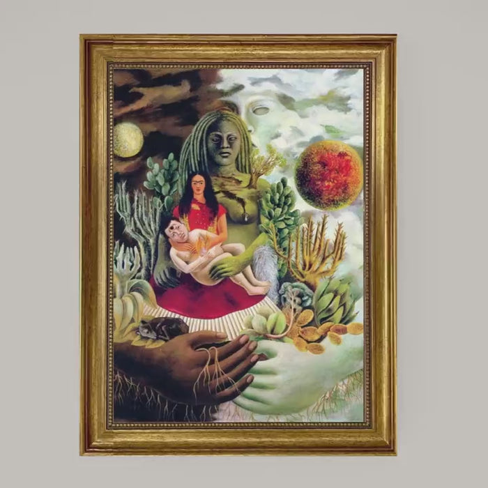 Frida Kahlo "Love Embrace of the Universe" Giclée Canvas Print – Golden Frame