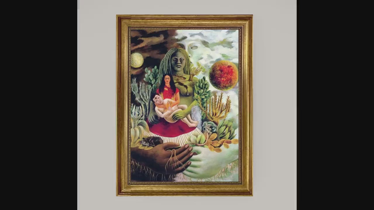 Frida Kahlo "Love Embrace of the Universe" Giclée Canvas Print – Golden Frame