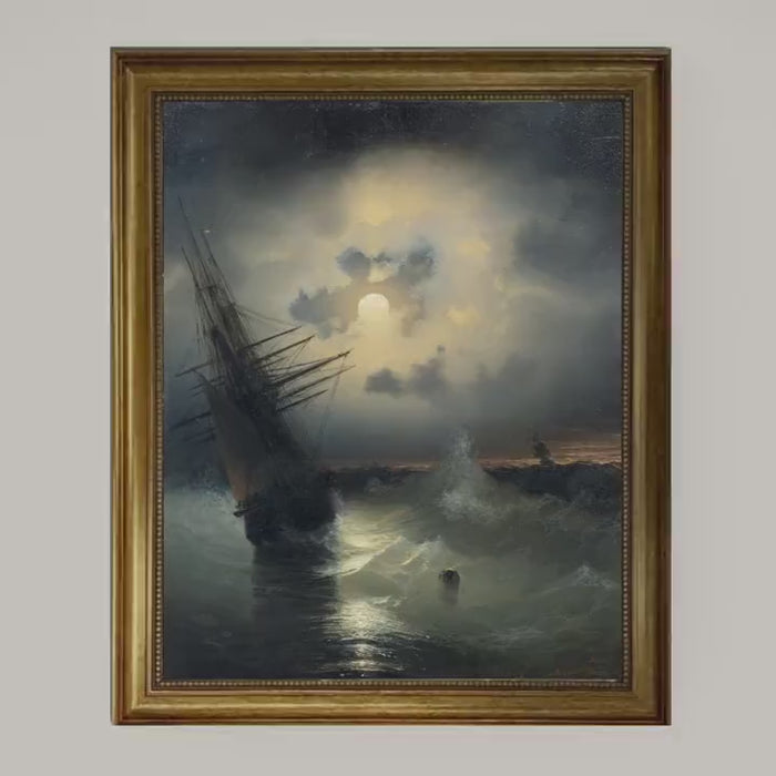 Aivazovsky Sailing Ship Canvas Print: Vintage Nautical Wall Art