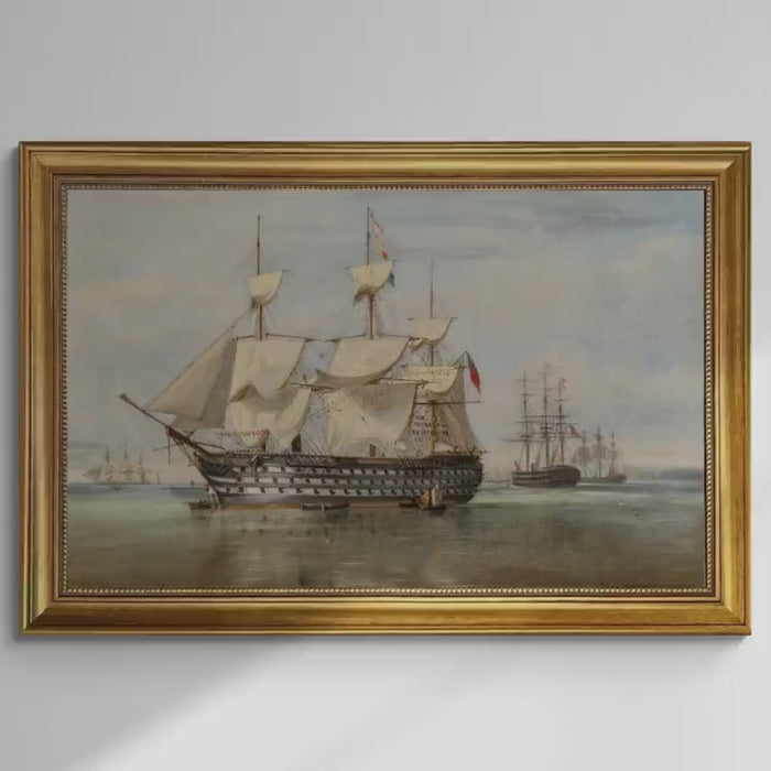 HMS Duke of Wellington Art Print | Ebenezer Colls Nautical Painting