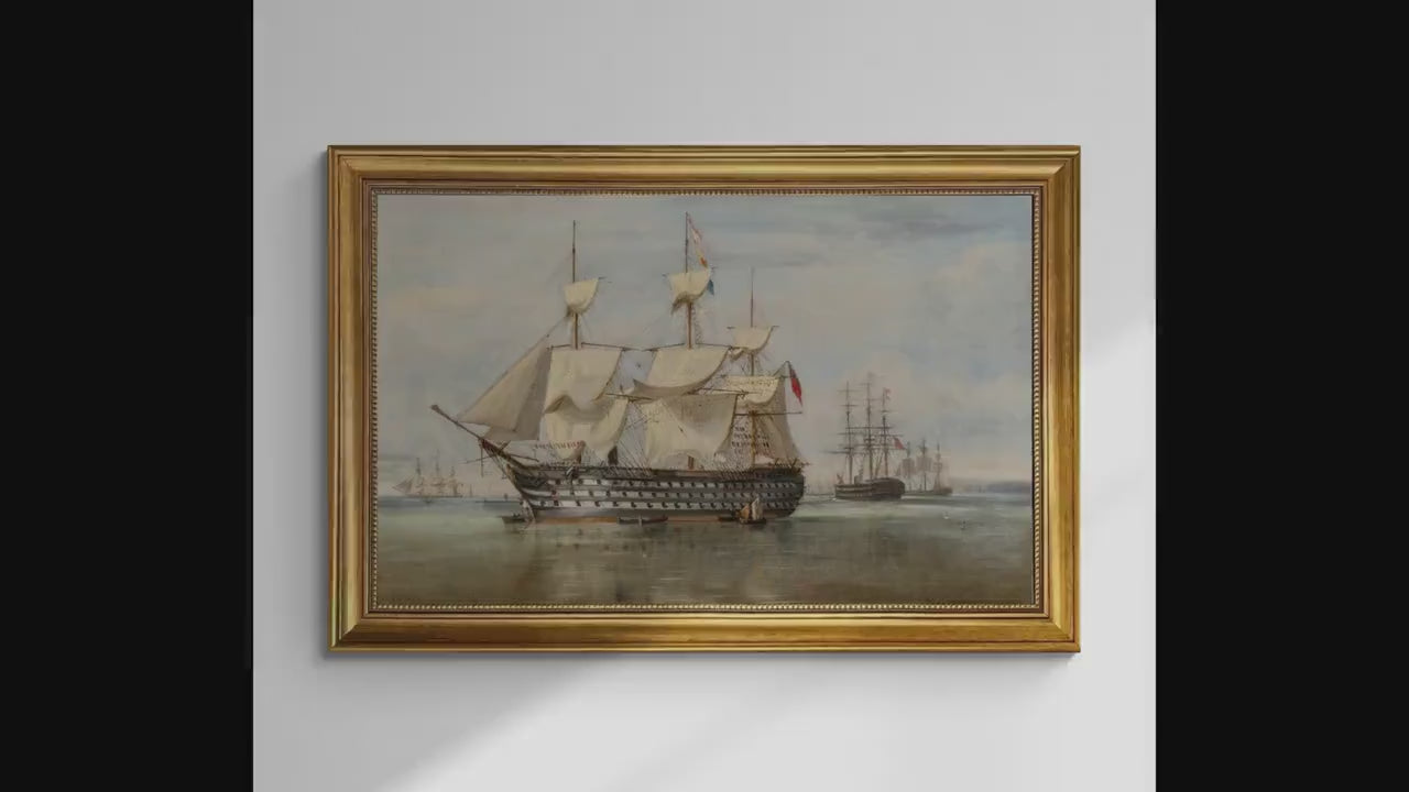 HMS Duke of Wellington Art Print | Ebenezer Colls Nautical Painting