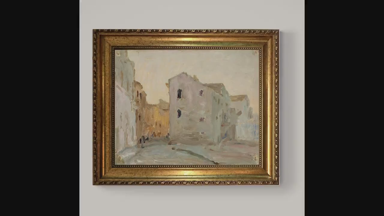 Syracuse Italy Cityscape Art Print, Gold Frame, Vintage Style