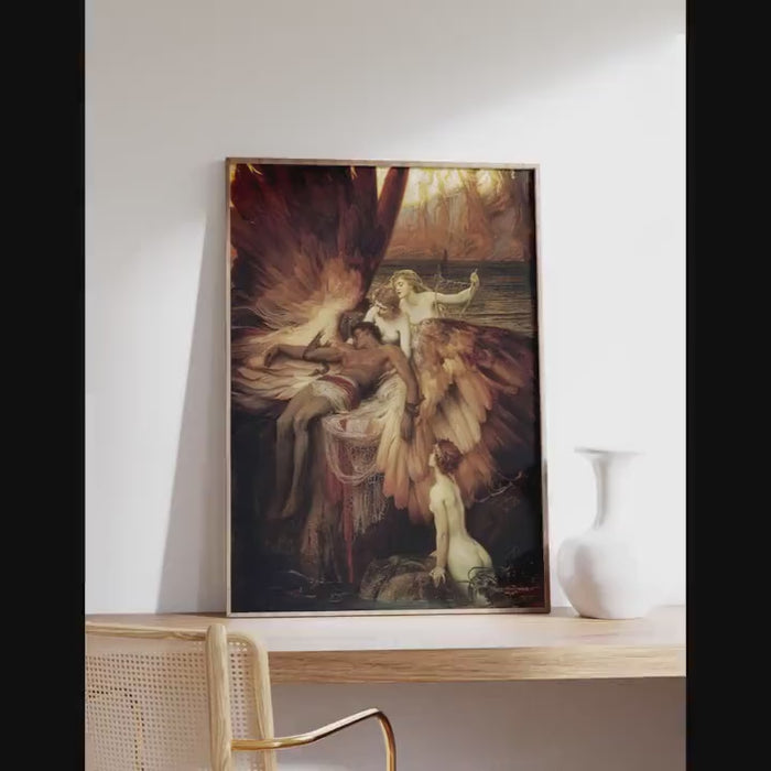 Lament for Icarus Print, Herbert Draper, Fallen Angel Art, Canvas or Paper