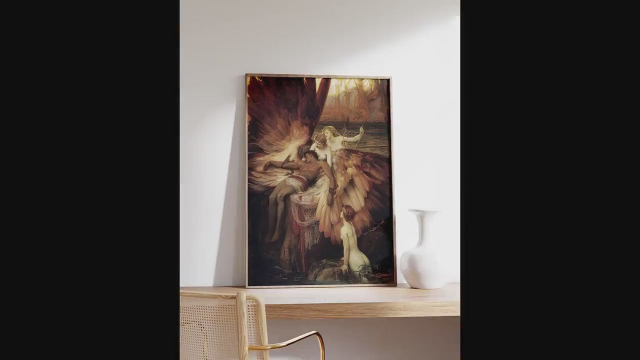 Lament for Icarus Print, Herbert Draper, Fallen Angel Art, Canvas or Paper