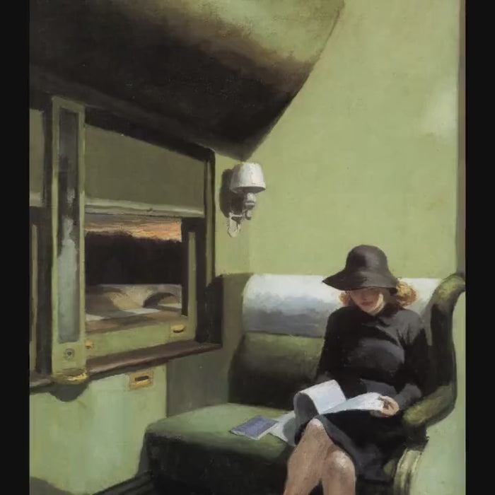 Edward Hopper "Compartment C" Train Art Print: Textured Canvas Giclée