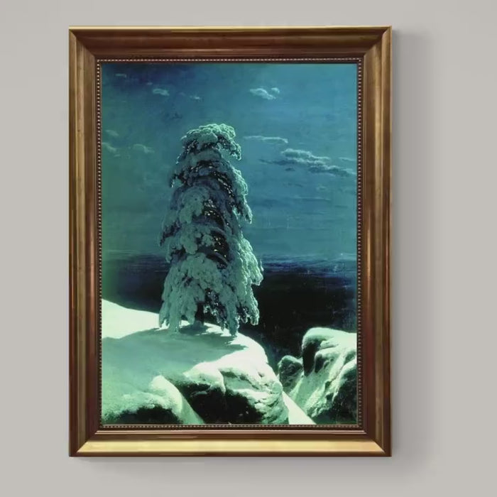 Ivan Shishkin "In the Wild North" Framed Canvas Print – Vintage Gold Frame