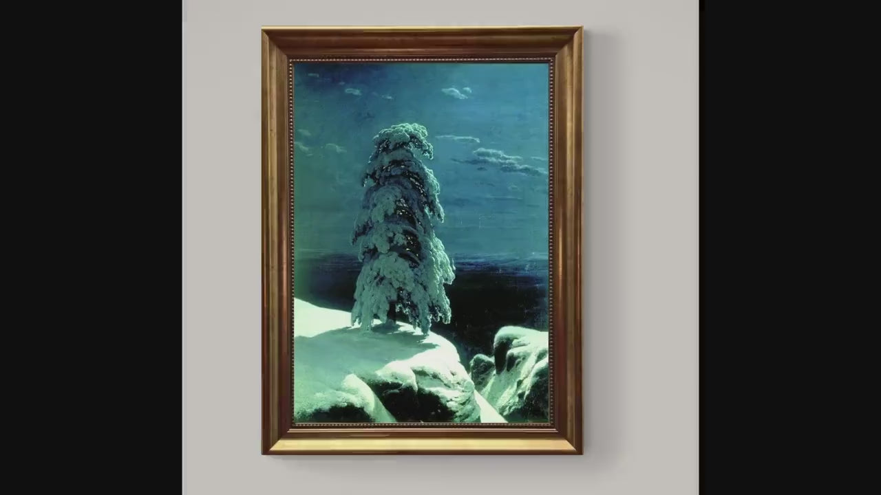 Ivan Shishkin "In the Wild North" Framed Canvas Print – Vintage Gold Frame
