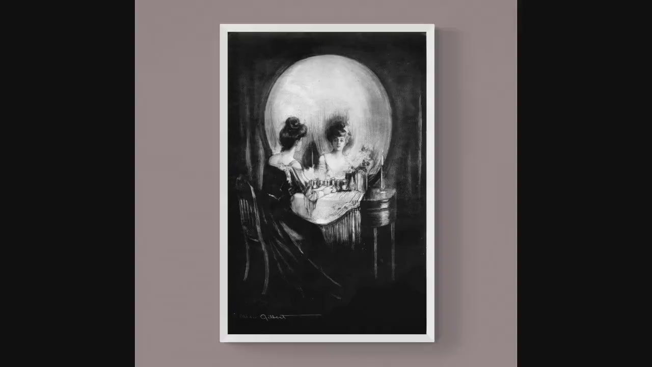 All is Vanity by Charles Allan Gilbert, Canvas Art Print, Brush Strokes, Floating Frame