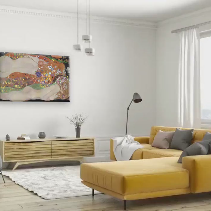 Gustav Klimt Famous Artwork: Water Snakes Large Size Canvas Paper Wall Art Poster