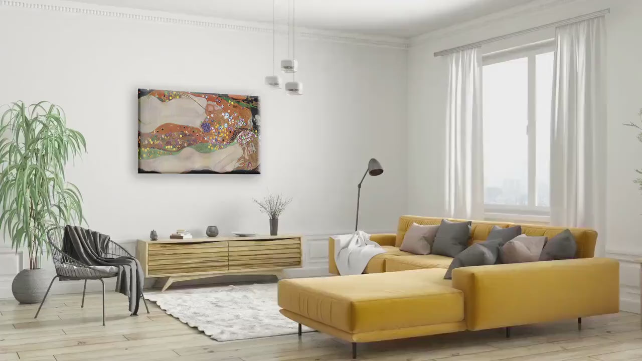 Gustav Klimt Famous Artwork: Water Snakes Large Size Canvas Paper Wall Art Poster