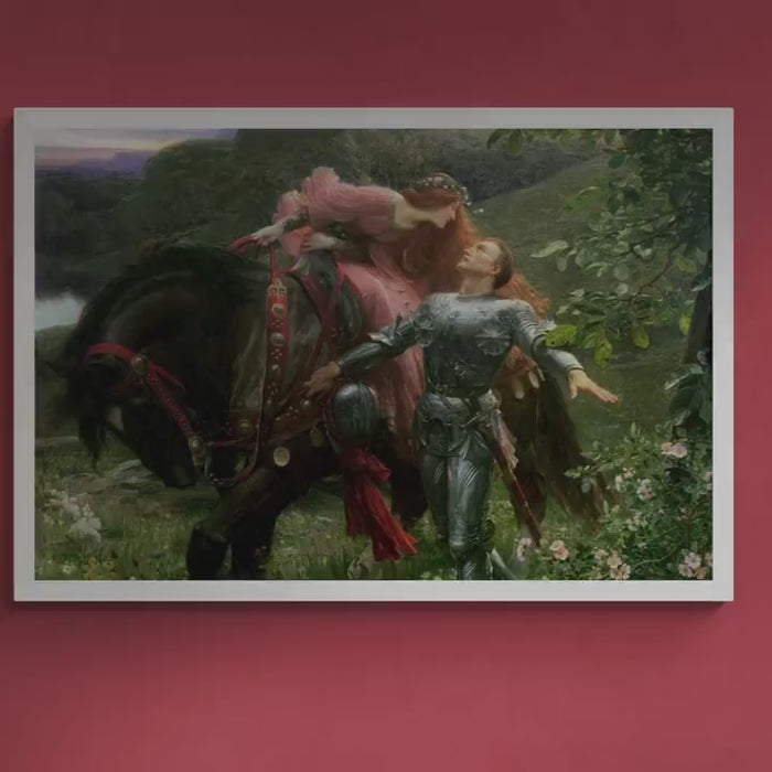 La Belle Dame Sans Merci Canvas Art Print, Frank Dicksee, 3D Brush Stroke Finish