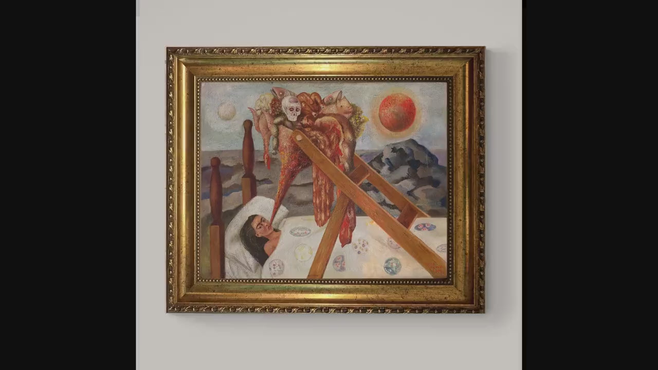 Frida Kahlo - Without Hope, Canvas Print Museum Quality with Brush Strokes, Gold Wooden Frame