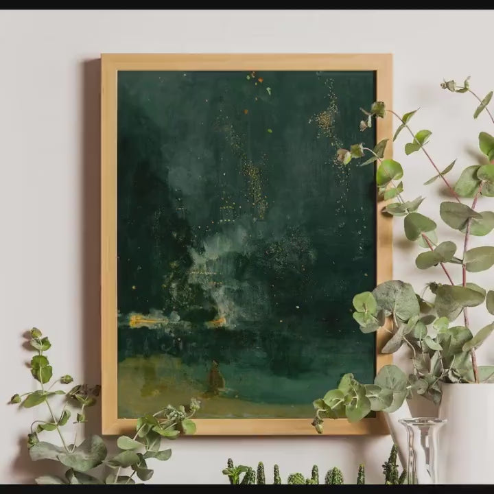 Whistler Nocturne Art Print, Falling Rocket, Vintage Home Decor