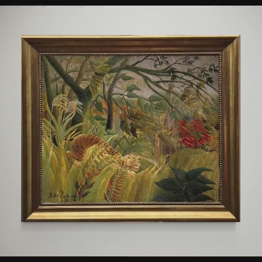 Surprised Art Print – Henri Rousseau Giclee on Canvas with Vintage Wooden Frame