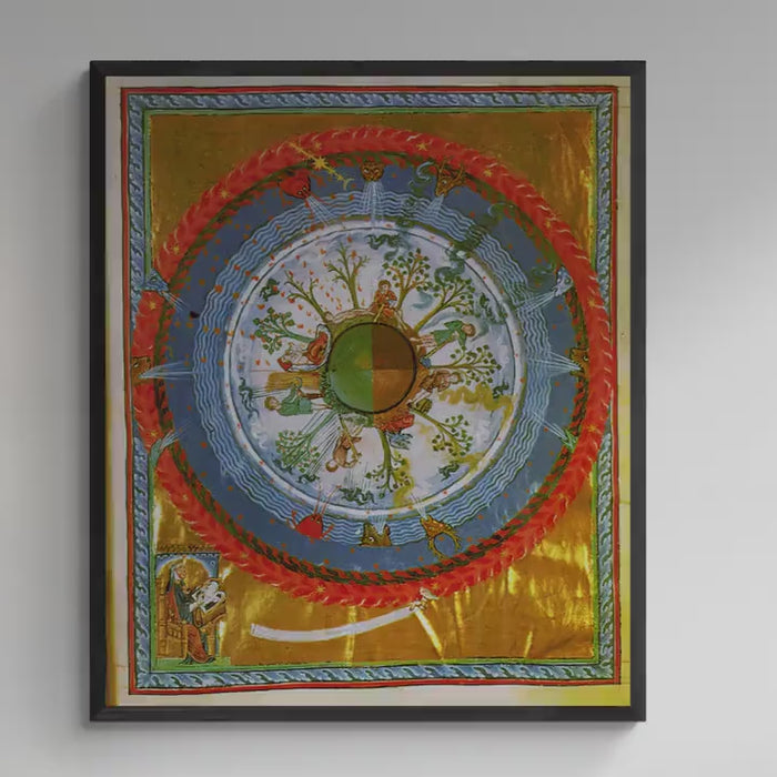 Hildegard von Bingen Art Print: Cosmic Tree of Life, Framed Canvas
